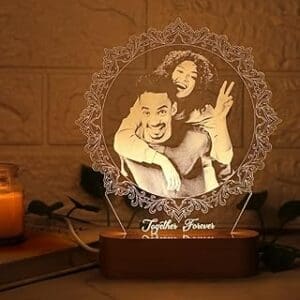 Customized 3D Illusion Lamp & Photo Frame for Couples – Perfect Gift for Husband, Parents!