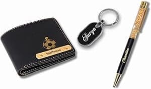 Luxury Personalized Gift Set for Him – Wallet, Keychain, Pen
