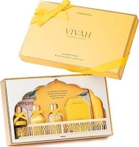 Kimirica Vivah Experience Wedding Gift Set: Luxurious Marigold & Turmeric Scented Gifts for the Happy Couple!