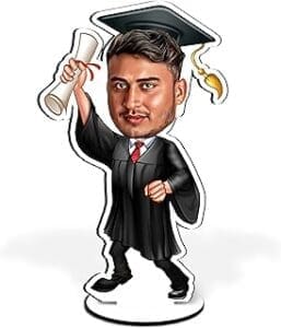 Unique Graduation Gift: Personalized Wooden Caricature for Her!