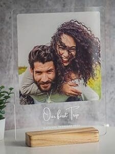 Capture Memories with THE GRANDEUR Custom Photo Frame Plaque! Perfect Gift for Birthdays and Anniversaries (6×8 inch, acrylic)