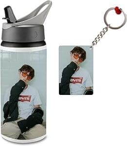 Personalized Kids Water Bottle & Keychain Set | Perfect Valentine’s Day or Miss You Gift | Customized with Name, Photo & Text