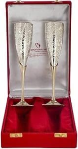 Luxurious German Silver Wine Glass Set: Perfect Gift for Wine Lovers!