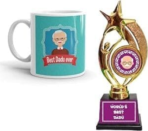 Best Dadu Ever Mug & Trophy Combo: Perfect Grandfather Birthday Gift!