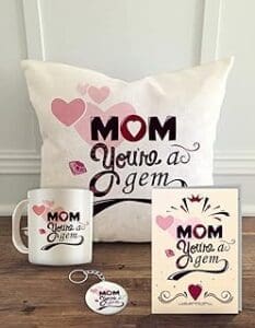 ALDIVO® Mom You Are a Gem Gift Set: Cushion, Mug, Card & Key Ring