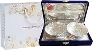 Exquisite German Silver Brass Two Bowl Set – Perfect for Gifting and Home Decor!
