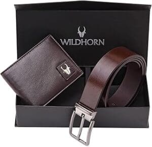 : “WildHorn Men’s RFID Wallet & Belt Combo Gift Set – Perfect for Any Occasion!