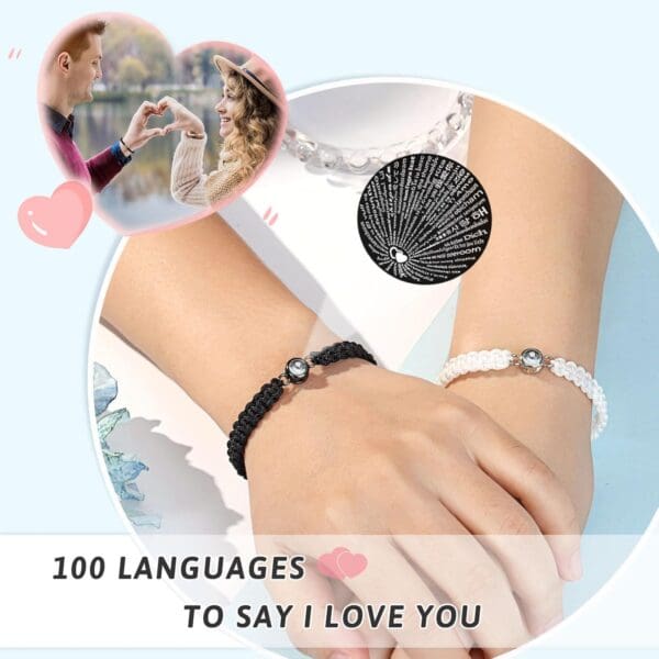 Express your love with 100 Languages "I Love You" Bracelets - perfect couples gift for any occasion! - Image 3