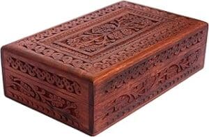 Exquisite Hand Carved Wooden Jewelry Box – Perfect Gift for Her!