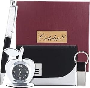 Timeless Elegance: The Ultimate Gift Set for Him – Clock, Pen, Card Holder & Keychain | Perfect Birthday & New Year Gift 2025