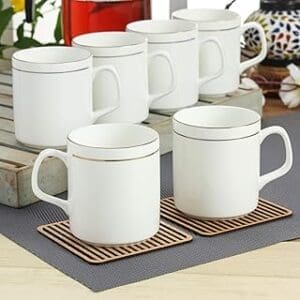 Upgrade Your Morning Routine with Clay Craft Gold Line Coffee/Tea Cups Set – Perfect Gift Idea!