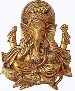 Golden Metal Ganesha Wall Hanging: Stylish Home Decor Gift Idea!