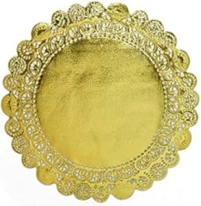 Golden Elegance: 250 Metallic Gold Foil Doilies for DIY Crafts and Table Displays